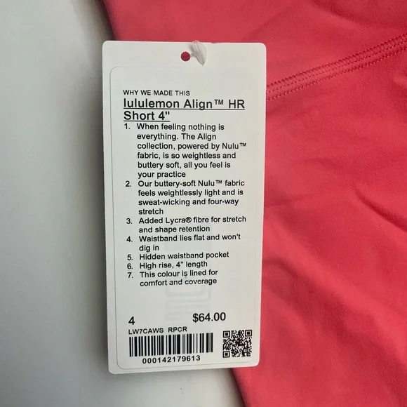 NWT Lululemon Align Shorts 4” in Raspberry Cream - Picture 7 of 8